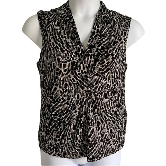 Kenneth Cole Black Grey and White Sleeveless Top XL - Picture 1 of 8